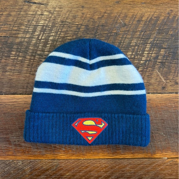 DC Comics Superman Blue and White Kids Beanie - Picture 1 of 4